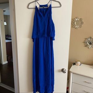 Madewell blue dress with tulip back
